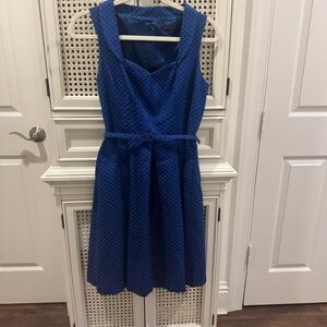 David Meister Royal Blue Textured Mini Dress